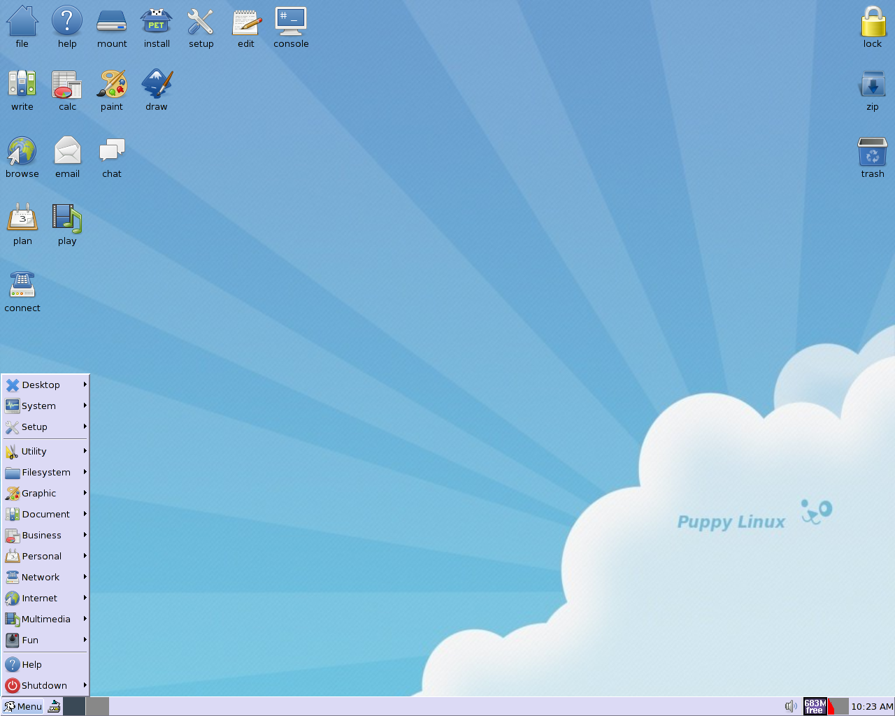 Puppy desktop screenshot: 4.3