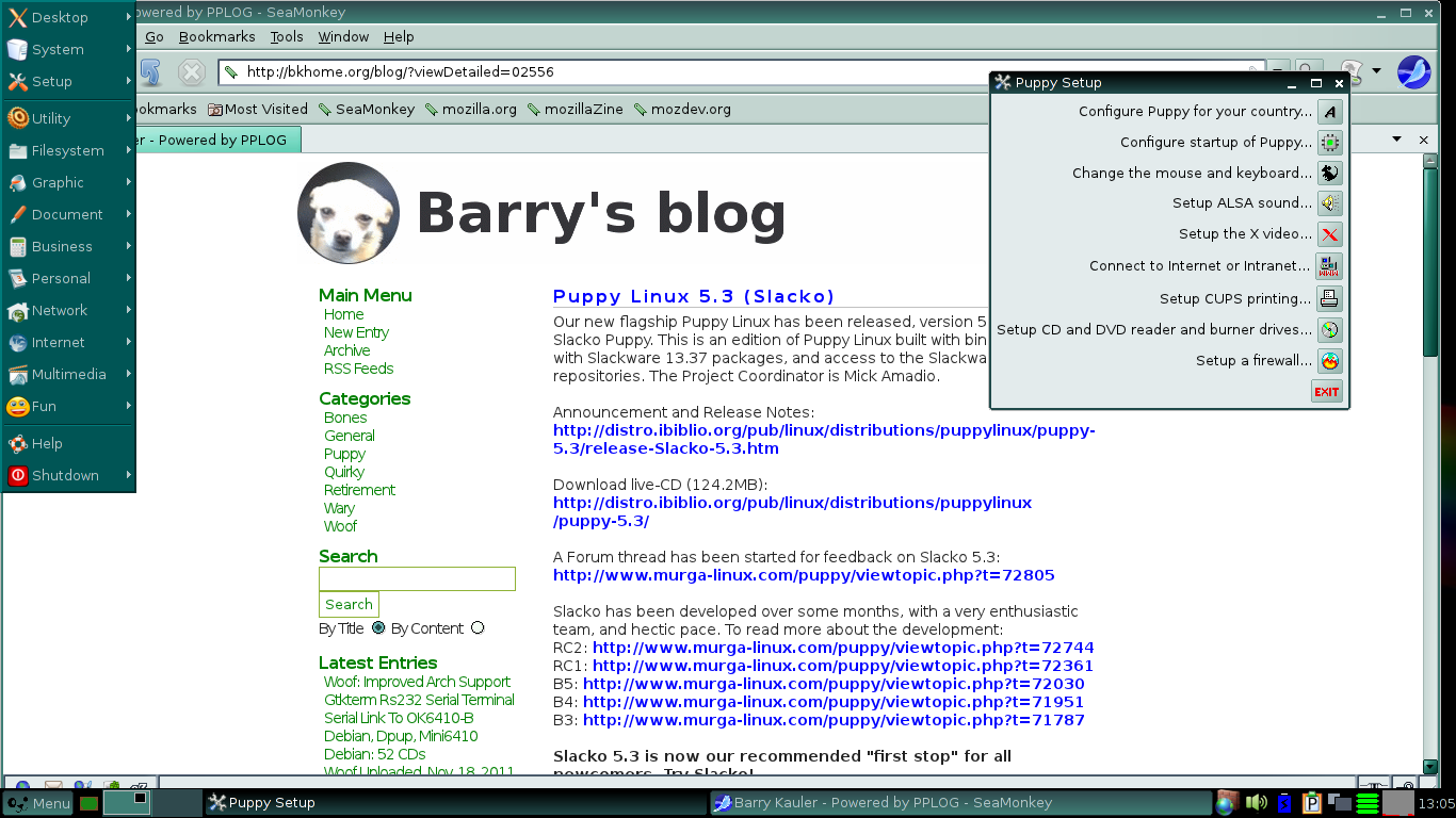 Puppy desktop screenshot: 5.3 web