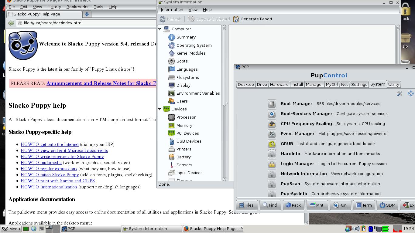 Puppy desktop screenshot: 5.4 doc