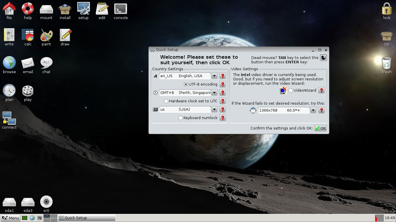 Puppy desktop screenshot: 5.4 welcome