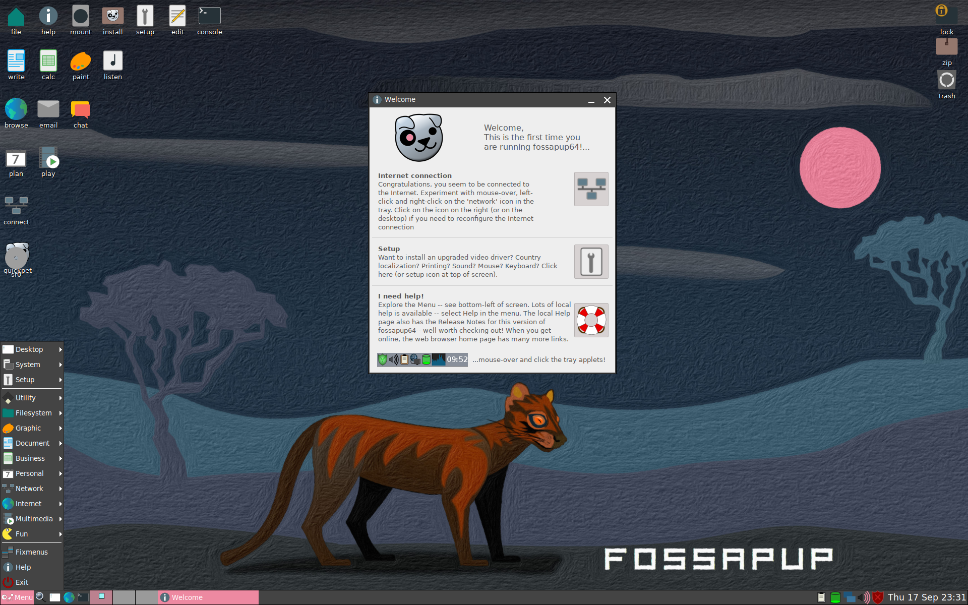 Puppy desktop screenshot: 9.5