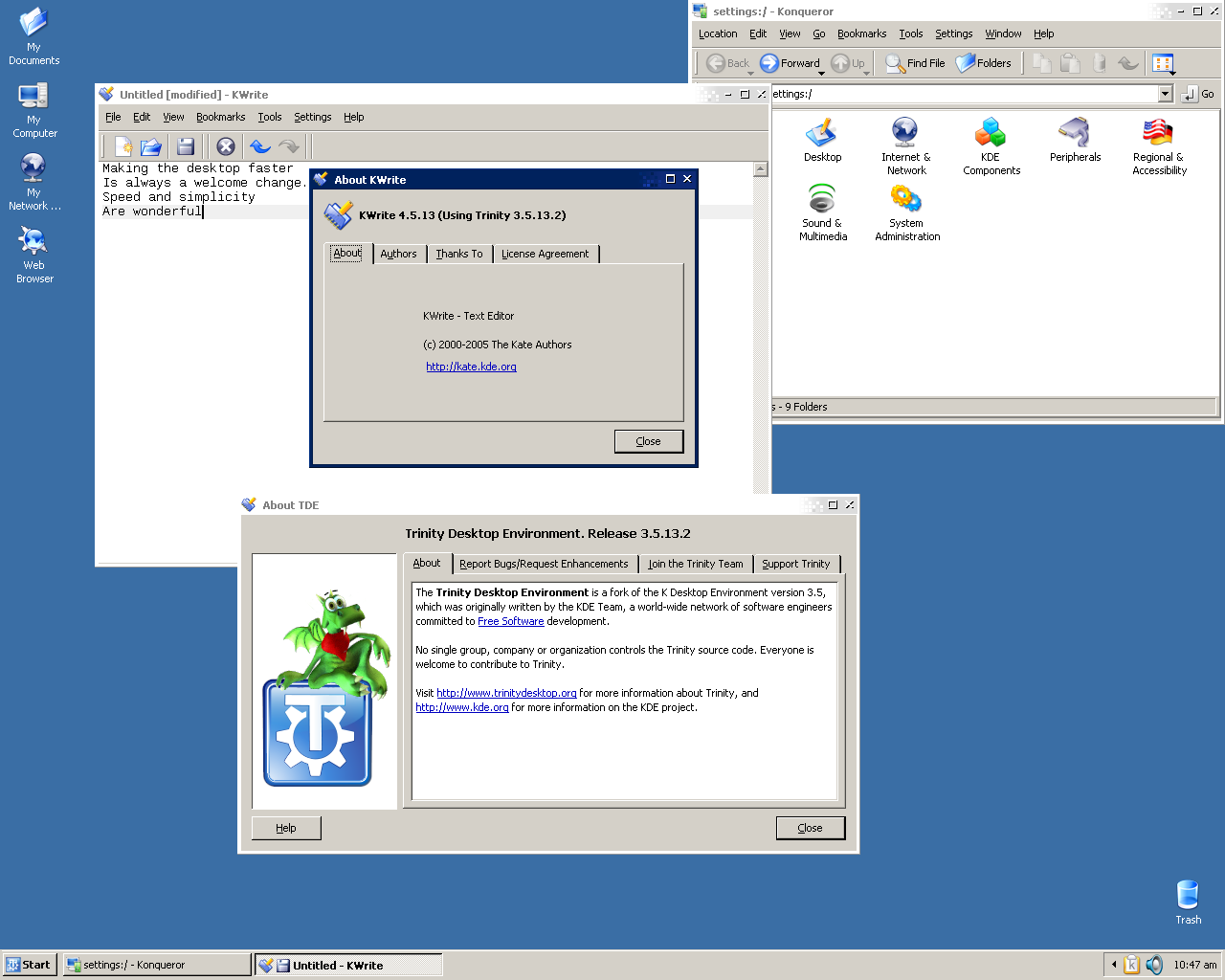 Q4OS desktop screenshot: 0.5.11 trinity