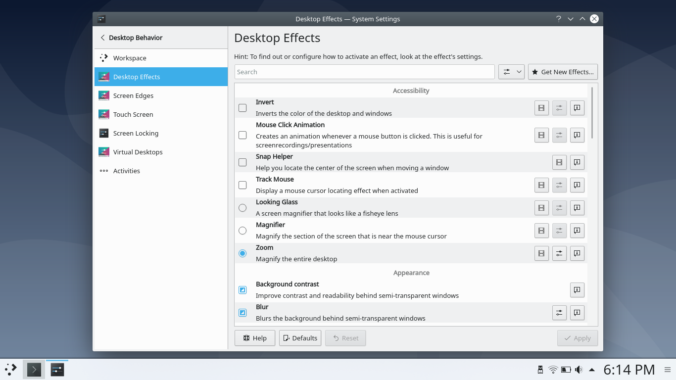 Q4OS desktop screenshot: 3.8 plasma settings