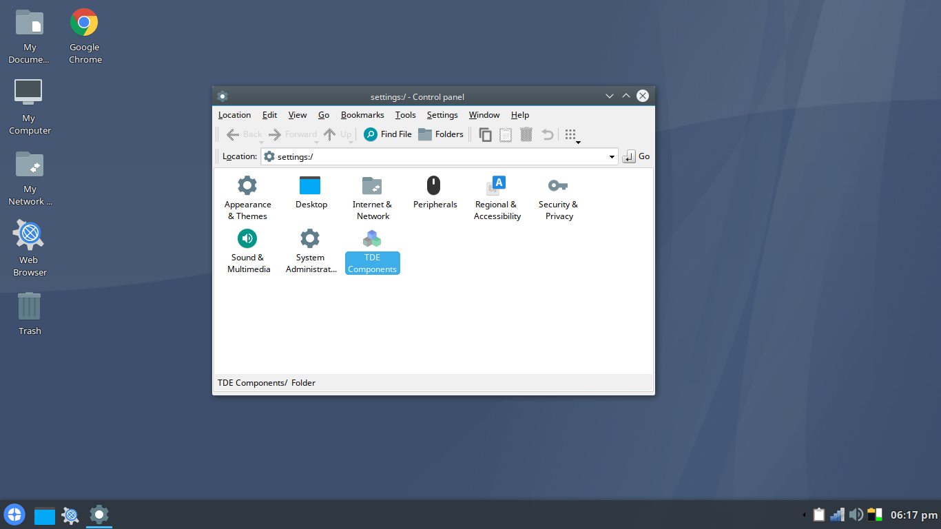 Q4OS desktop screenshot: 3.8 trinity settings