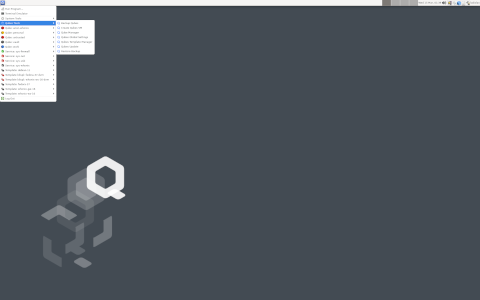Qubes desktop screenshot: Distribution overview