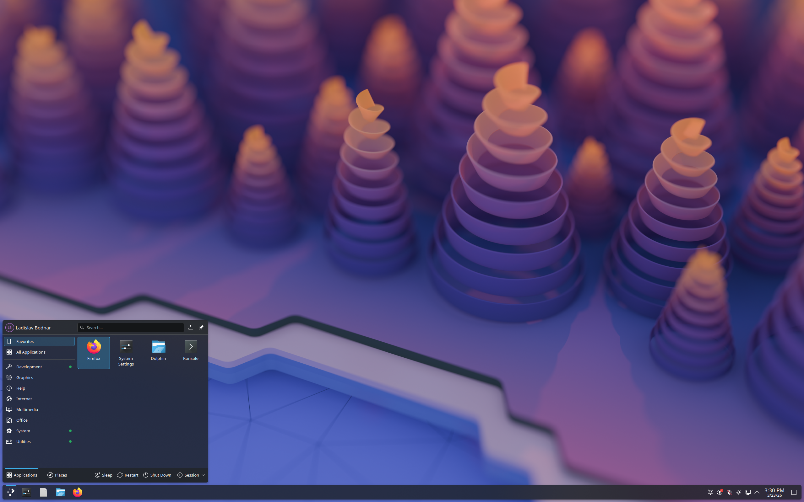 RakuOS desktop screenshot: 2026.03.23 kde