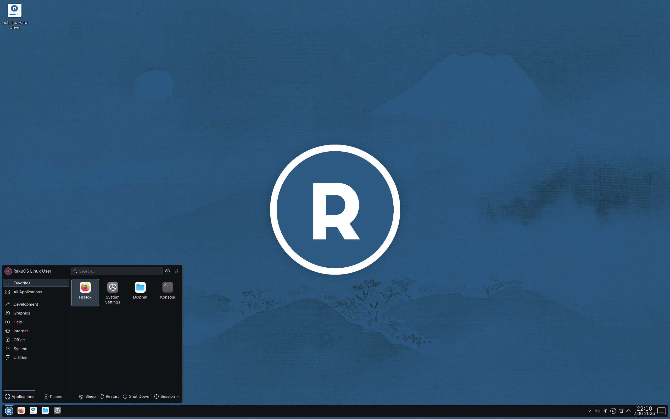 RakuOS desktop screenshot: 2026.06.02 kde