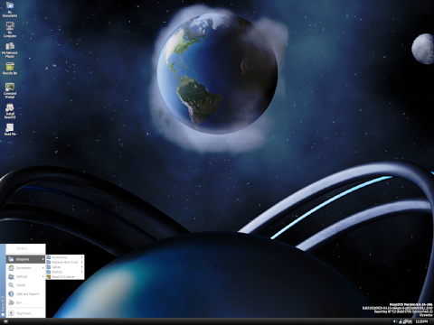 ReactOS desktop screenshot: Distribution overview