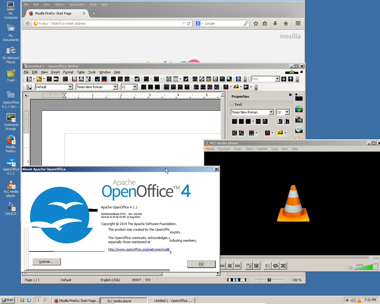 ReactOS desktop screenshot: 0.3.17 apps