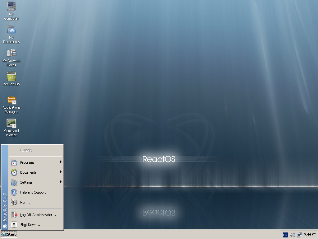 ReactOS desktop screenshot: 0.4.0