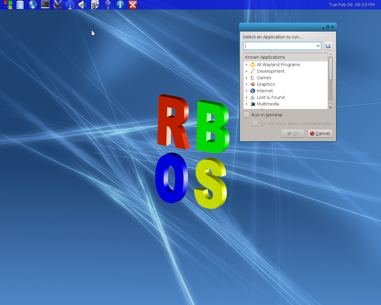 RebeccaBlackOS desktop screenshot: 2016 02 08