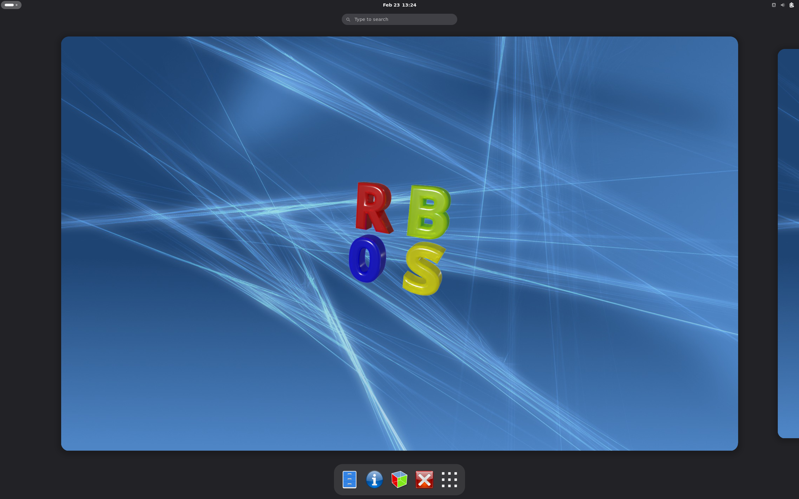 RebeccaBlackOS desktop screenshot: 2026 02 22 gnome