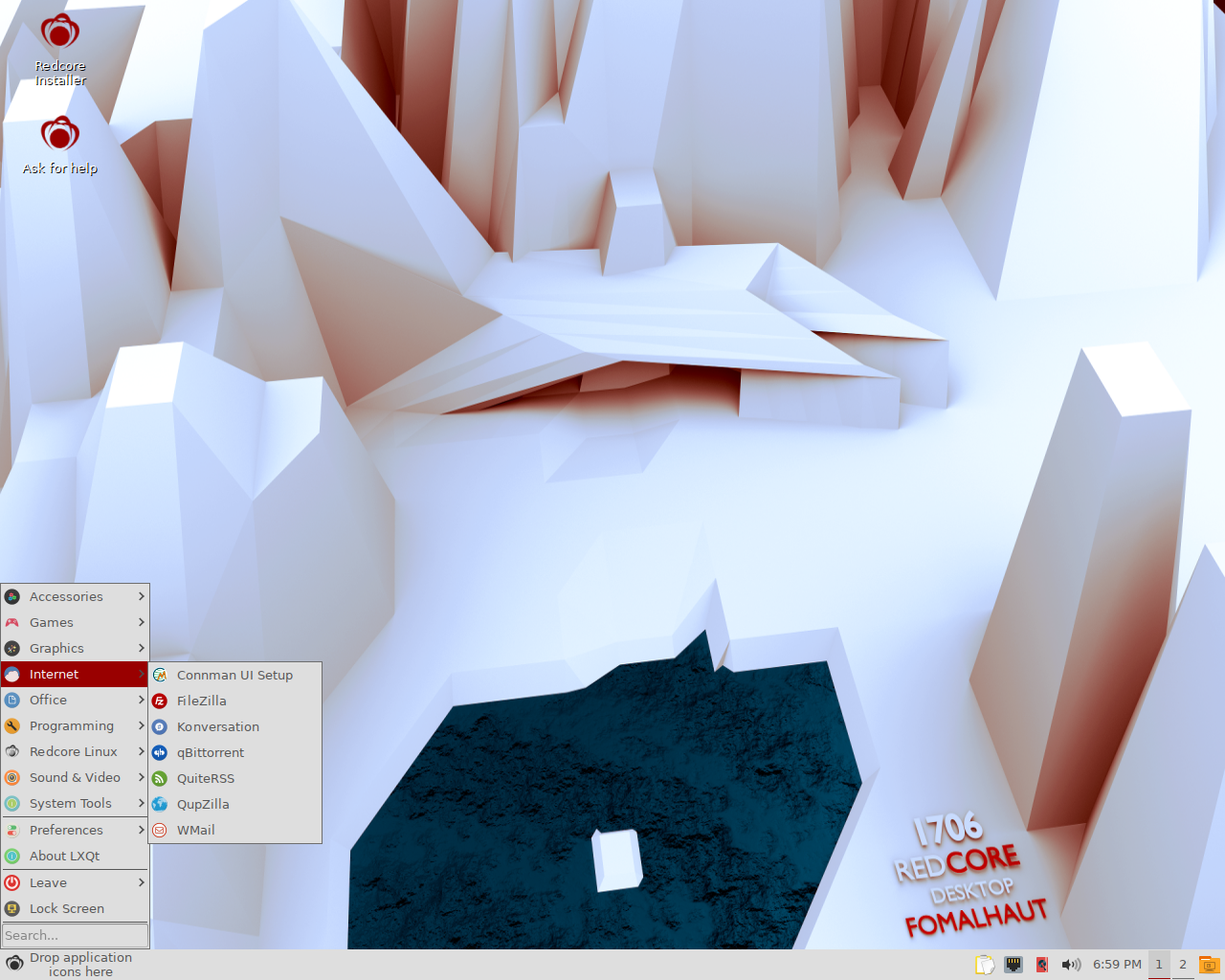 Redcore desktop screenshot: 1706