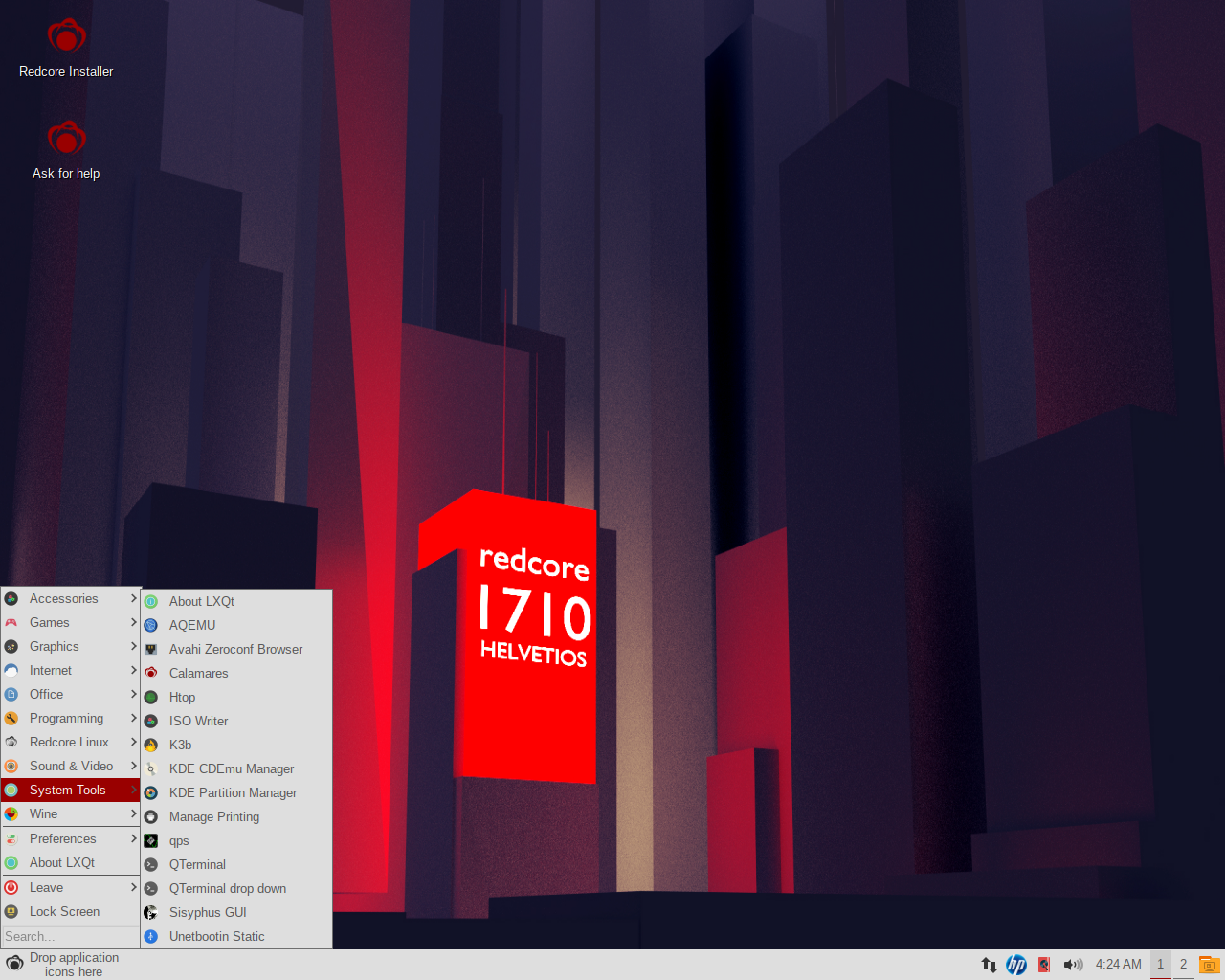 Redcore desktop screenshot: 1710