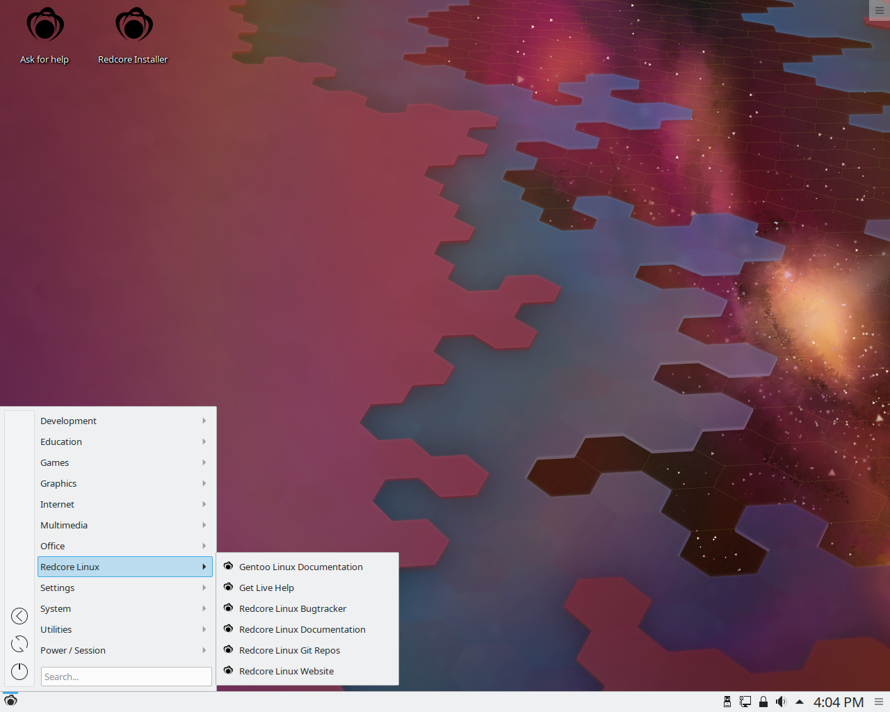 Redcore desktop screenshot: 1812