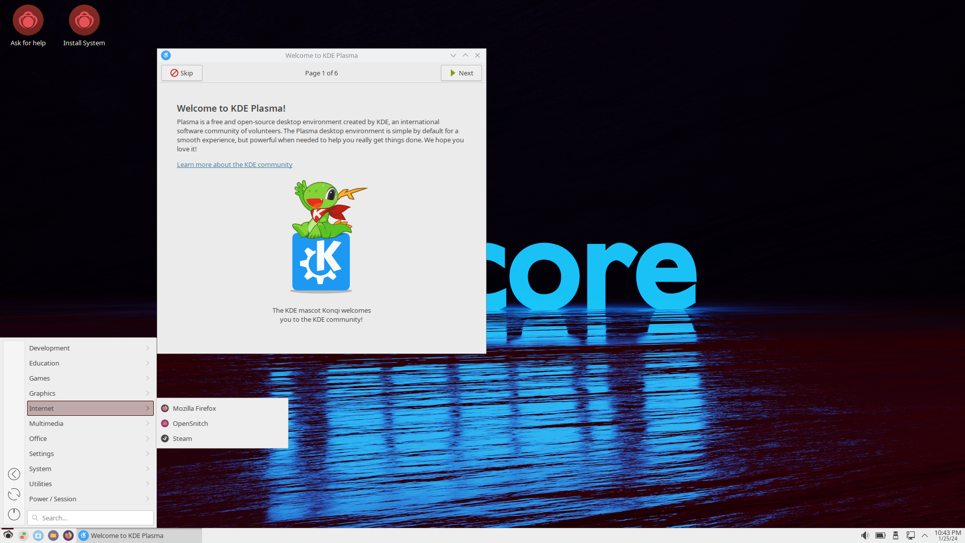 Redcore desktop screenshot: 2401