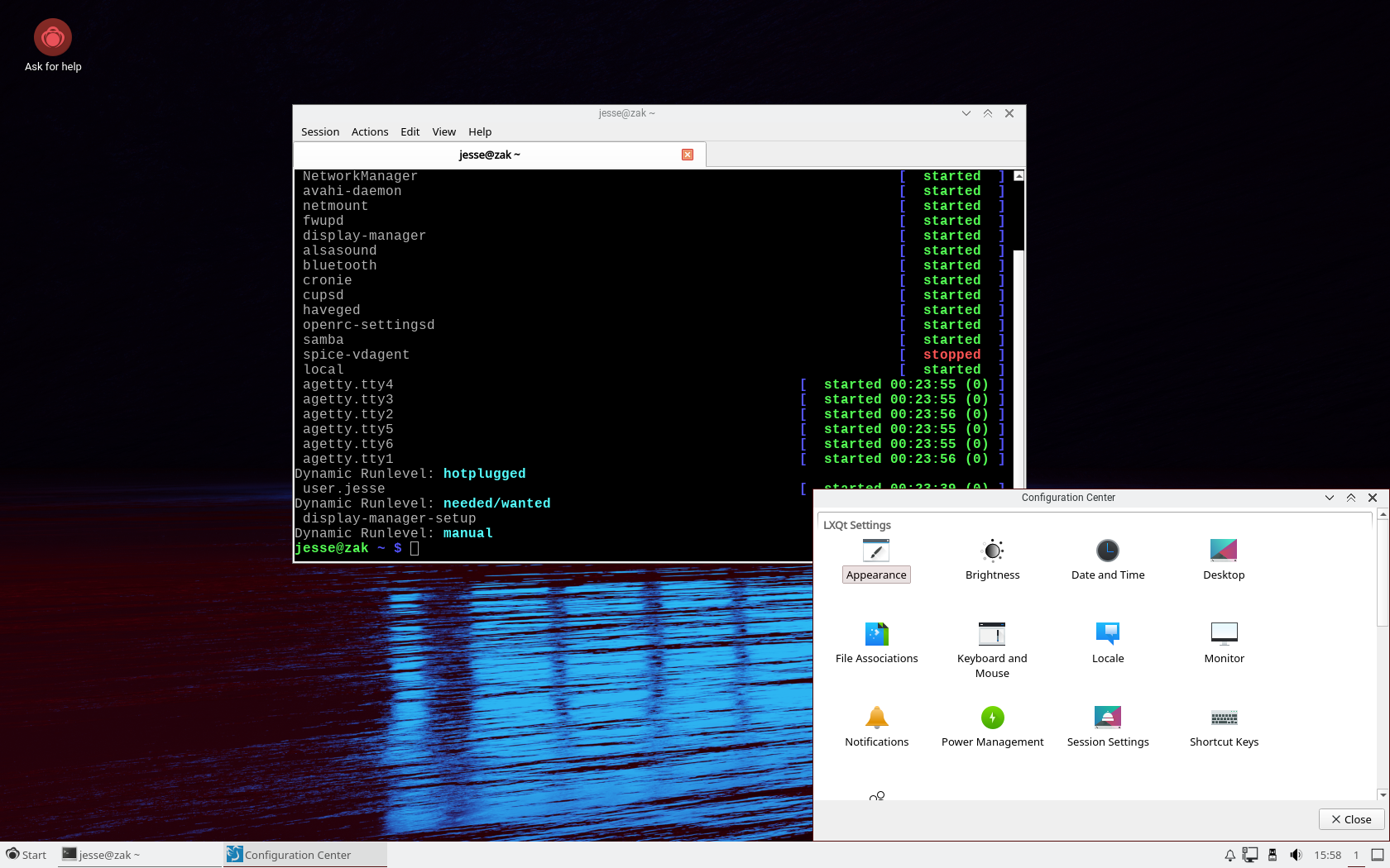 Redcore desktop screenshot: 2601 settings