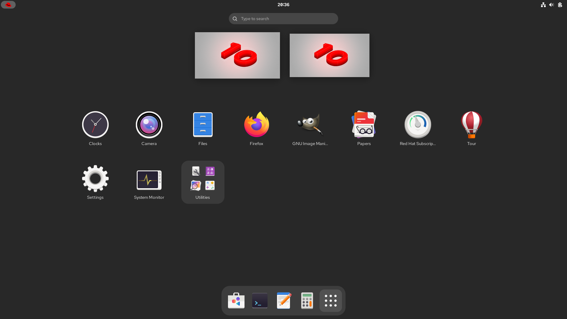 Red Hat desktop screenshot: 10.0 applications