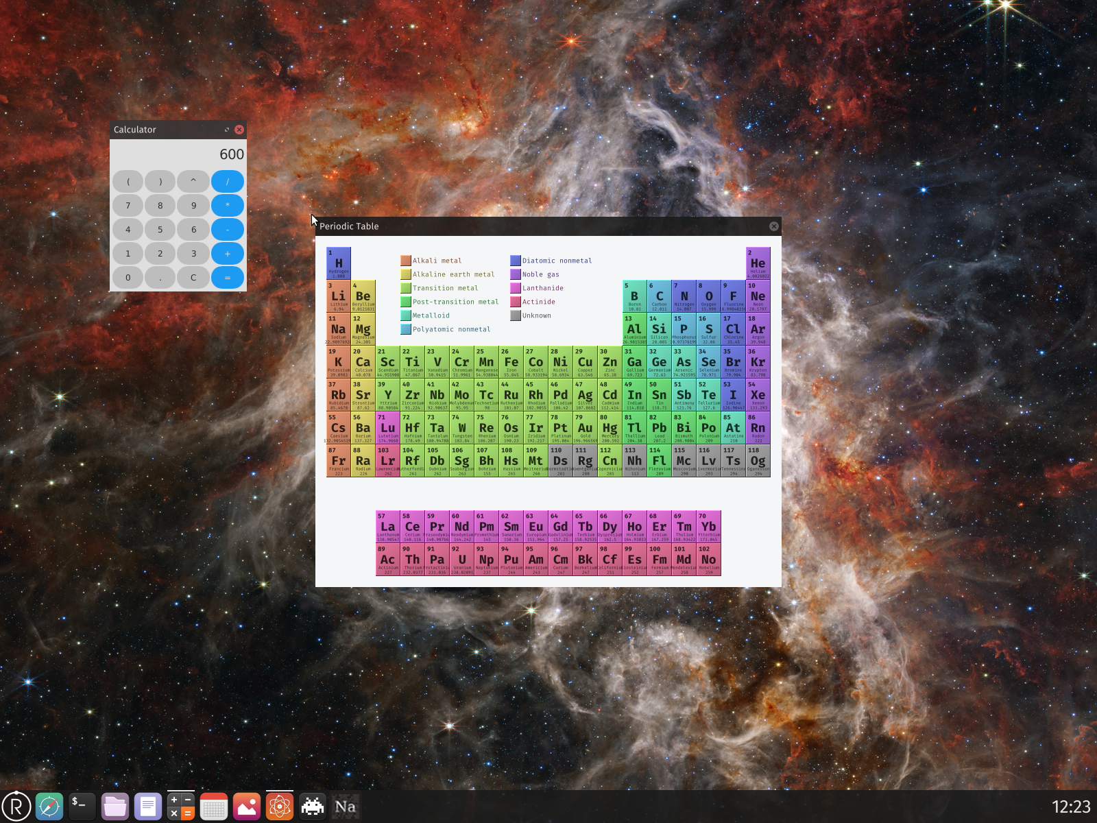 Redox desktop screenshot: 0.9.0 table