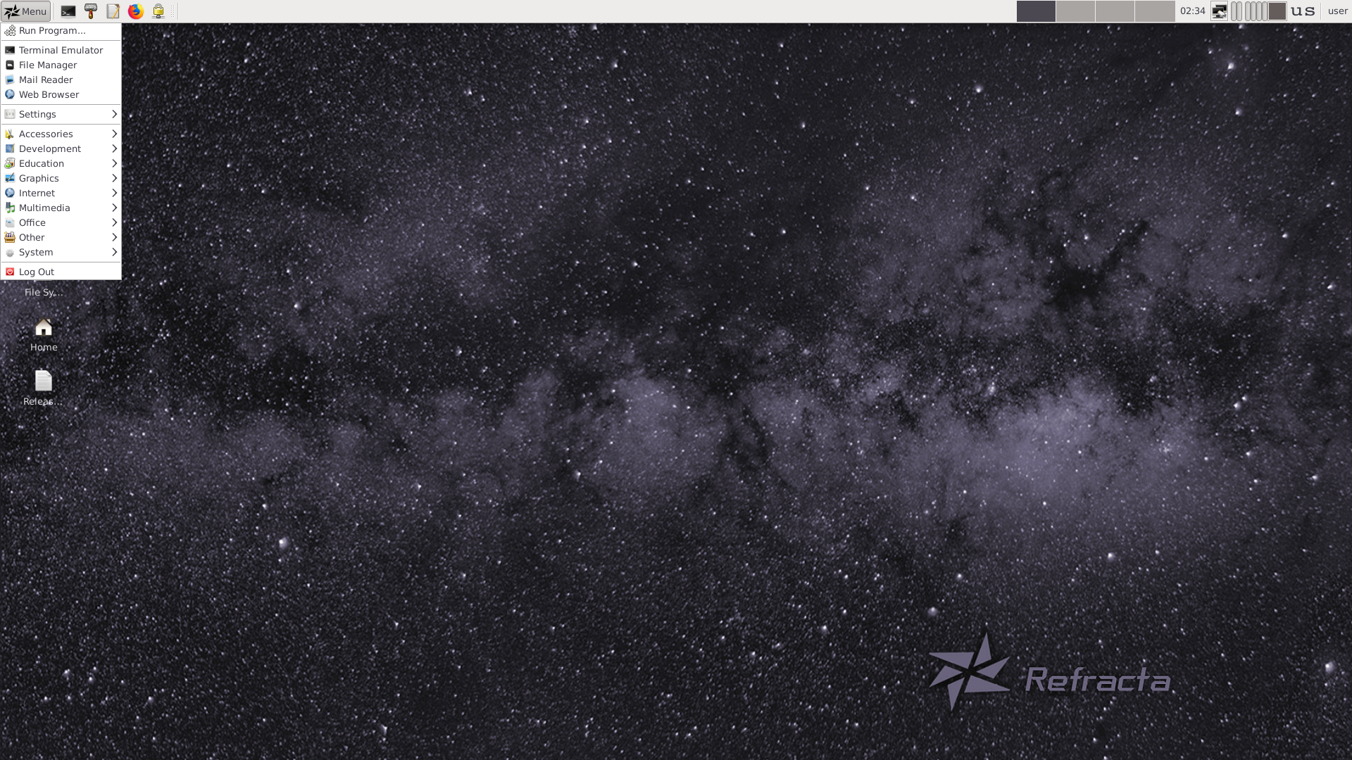 Refracta desktop screenshot: 9.0