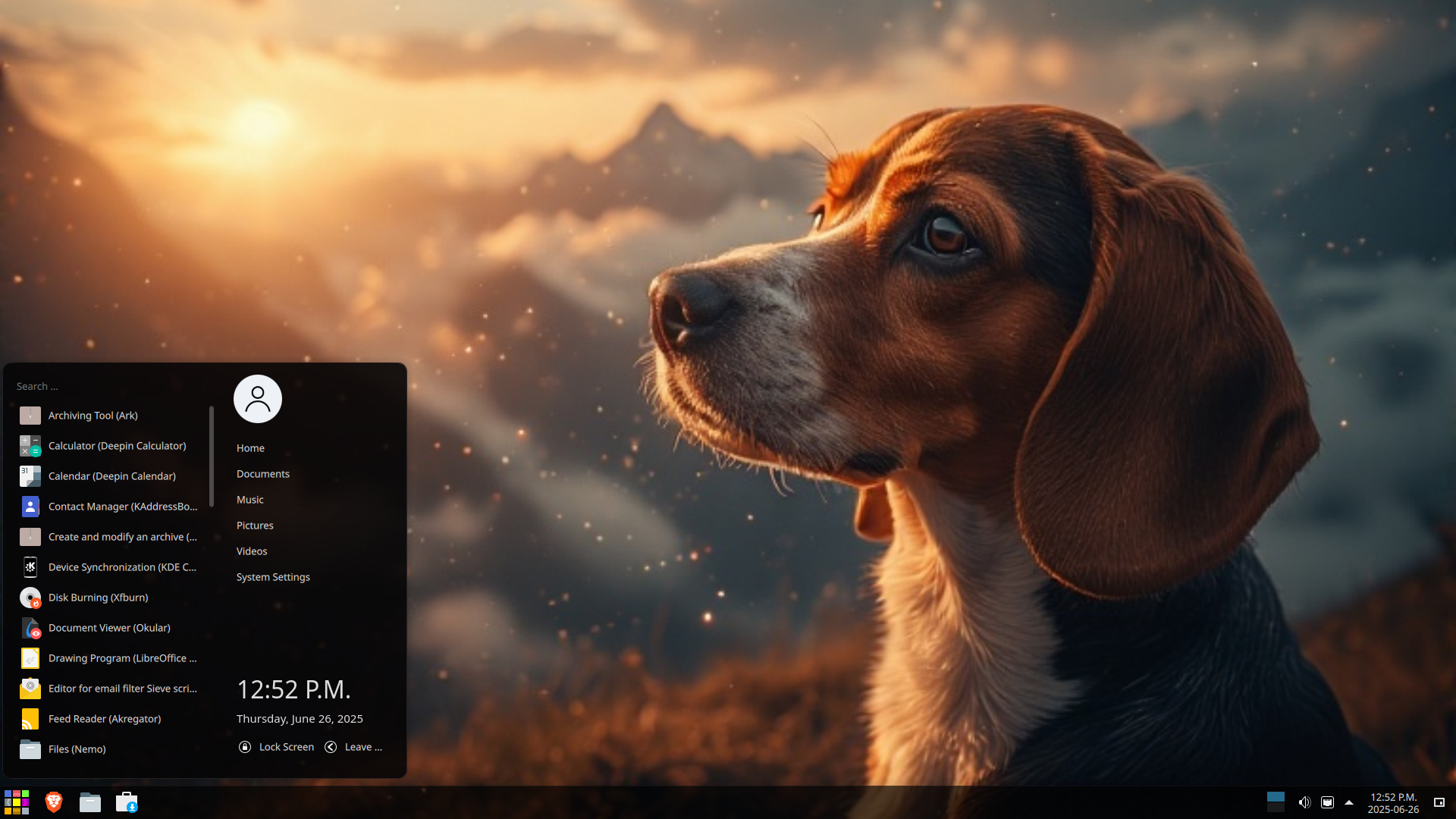 RefreshOS desktop screenshot: 2.5 menu