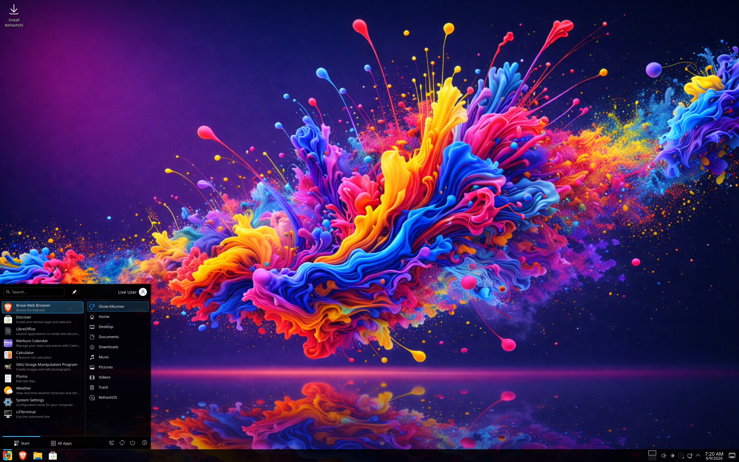 RefreshOS desktop screenshot: 3 0