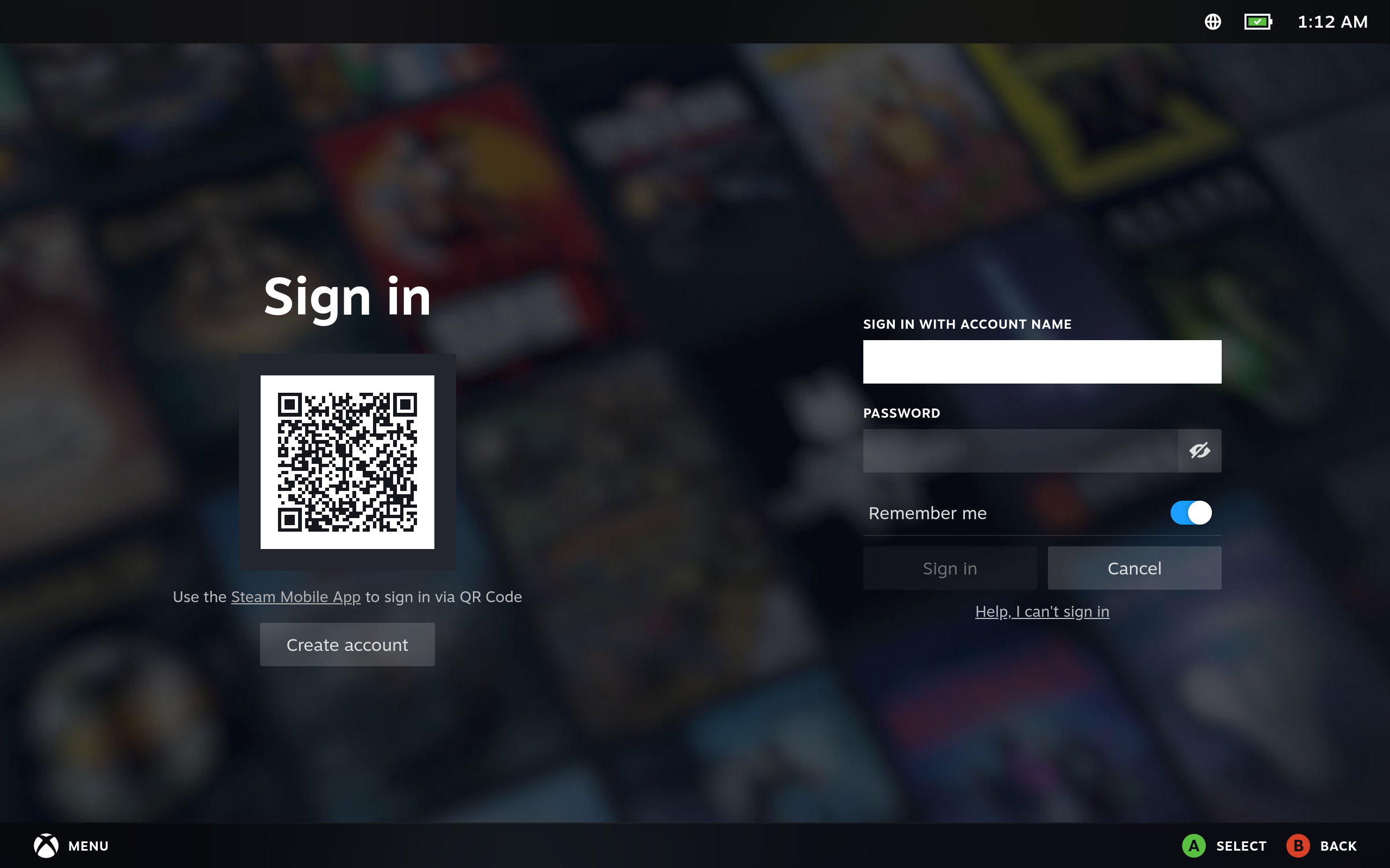 ReignOS desktop screenshot: 0.20.0 steam