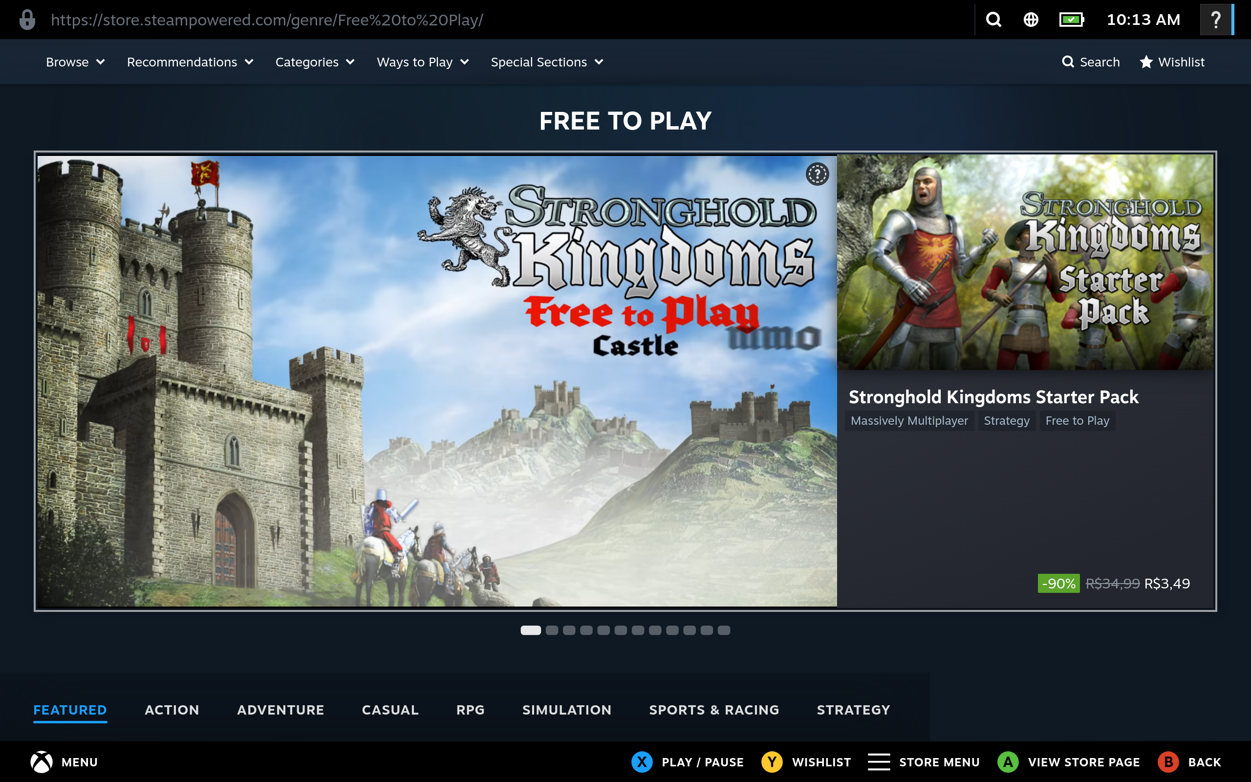 ReignOS desktop screenshot: 1.0.1 steam