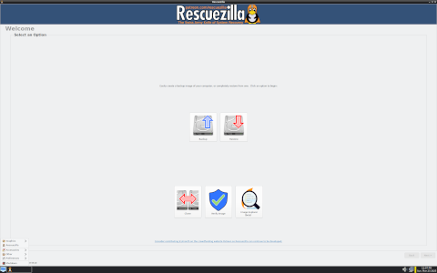 Rescuezilla desktop screenshot: Distribution overview