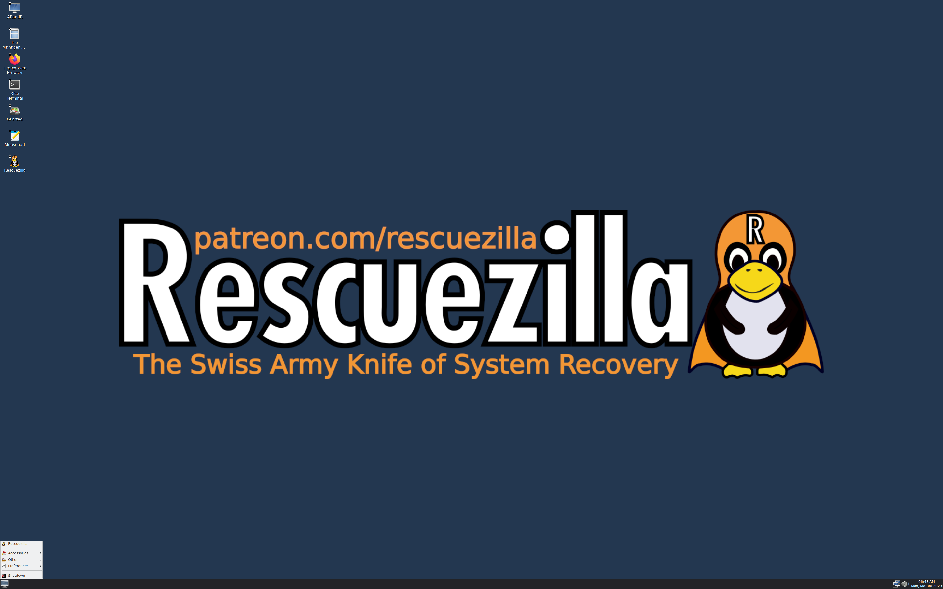 Rescuezilla desktop screenshot: 2.4.2