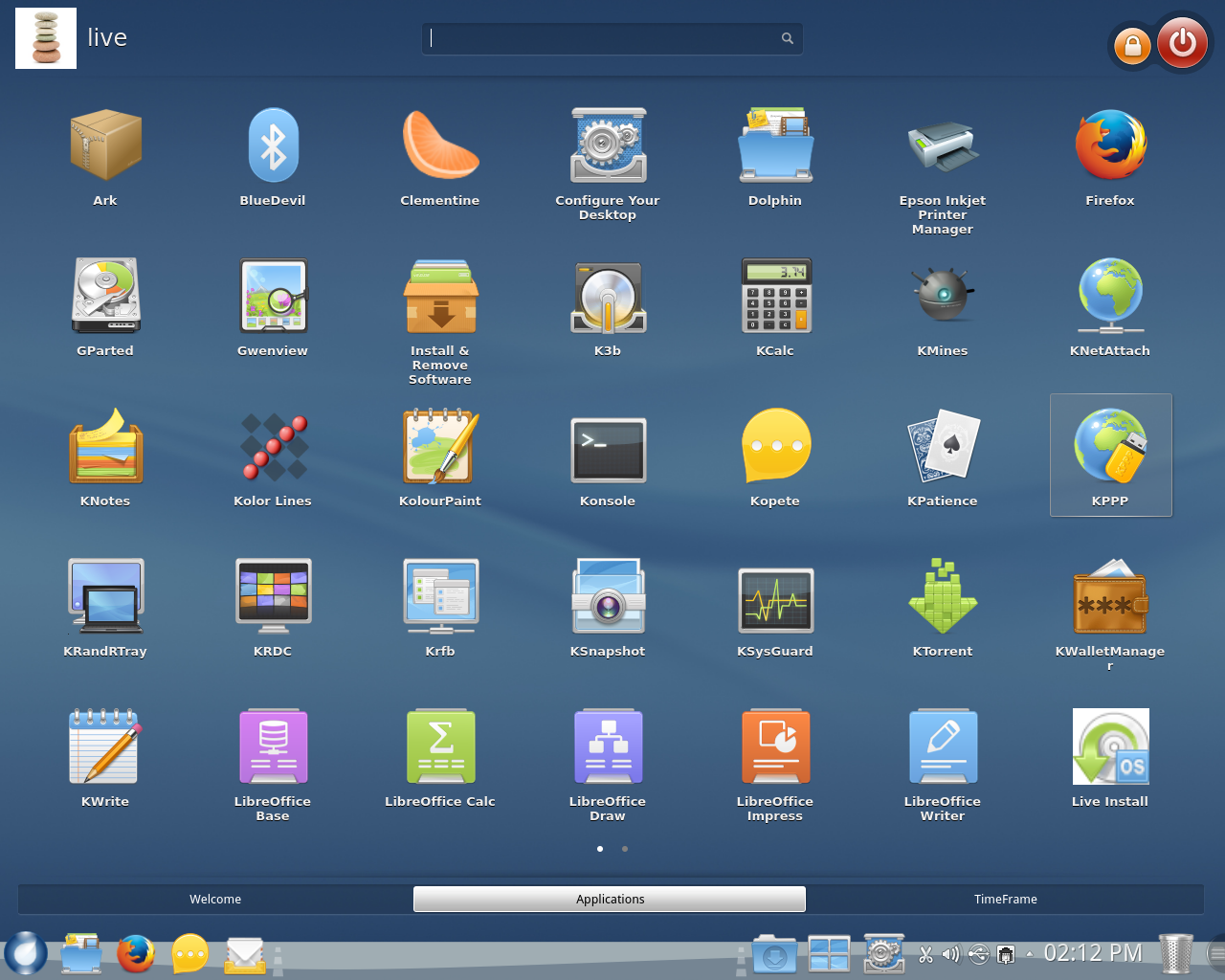 ROSA desktop screenshot: 2012 r2 kde