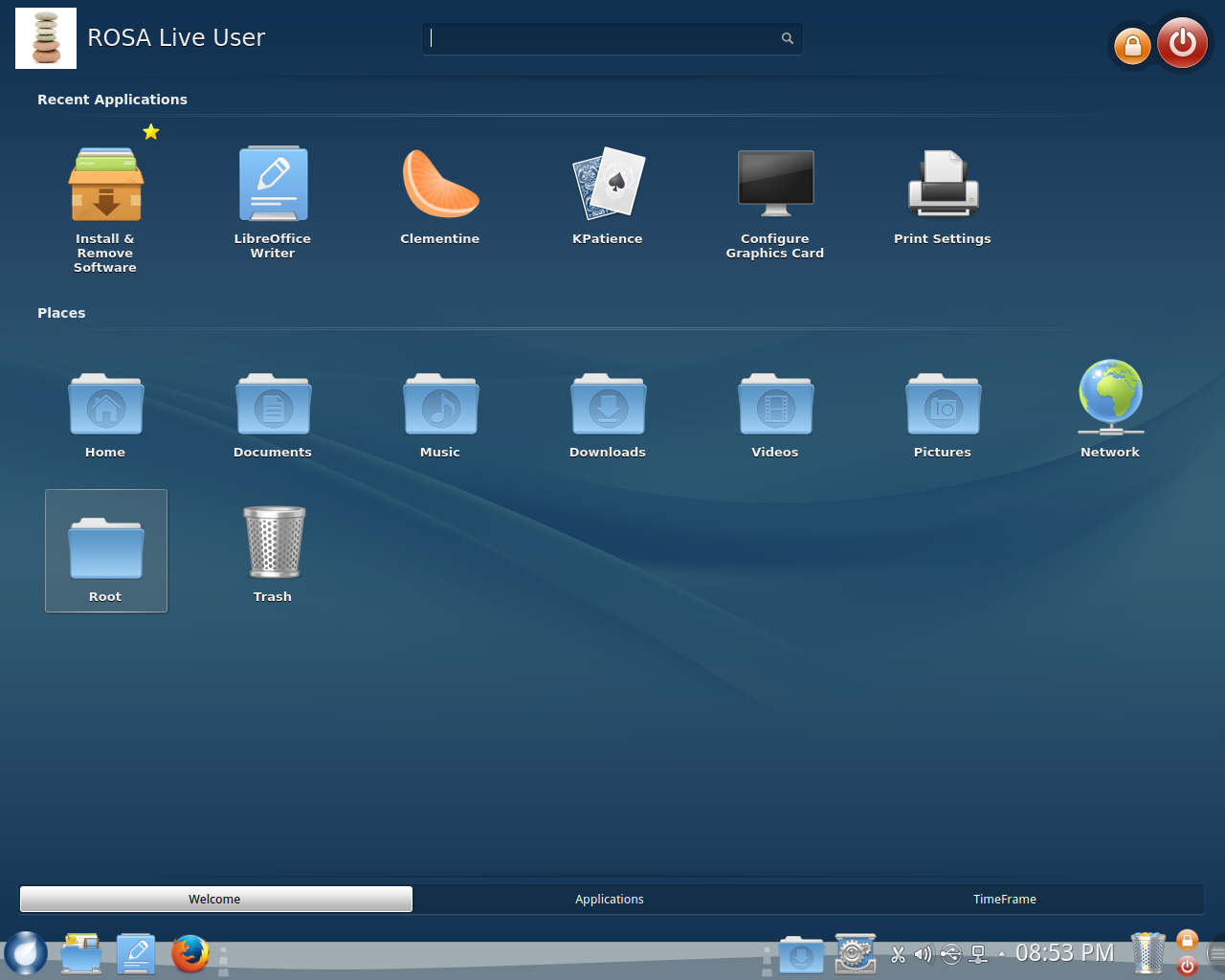 ROSA desktop screenshot: r10