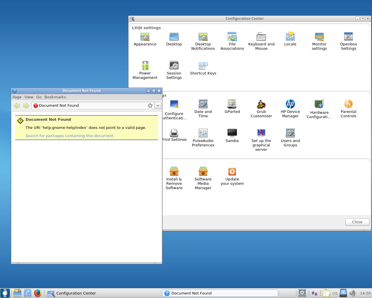 ROSA desktop screenshot: r6 lxqt settings