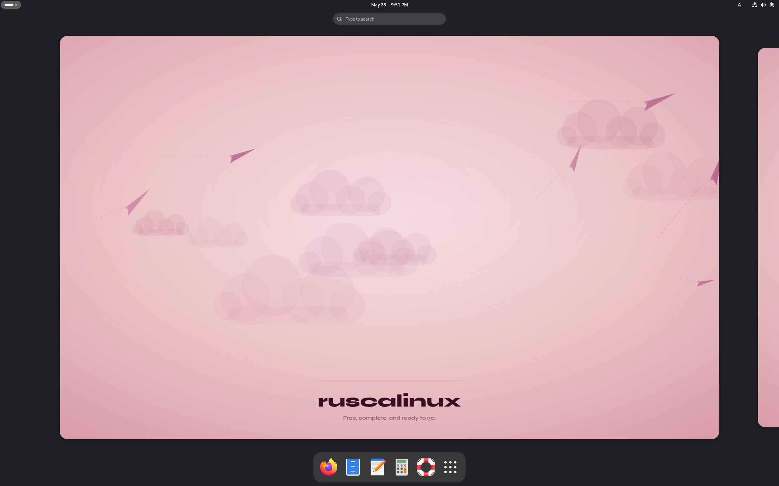 RuscaLinux desktop screenshot: 1.99