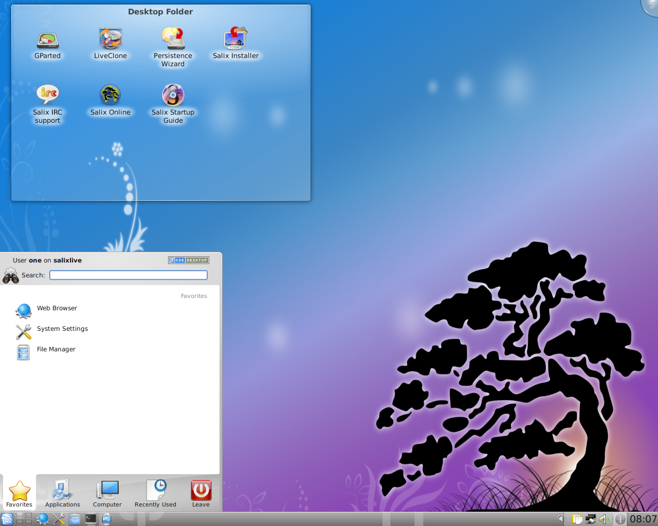 Salix desktop screenshot: 13.1.2 kde