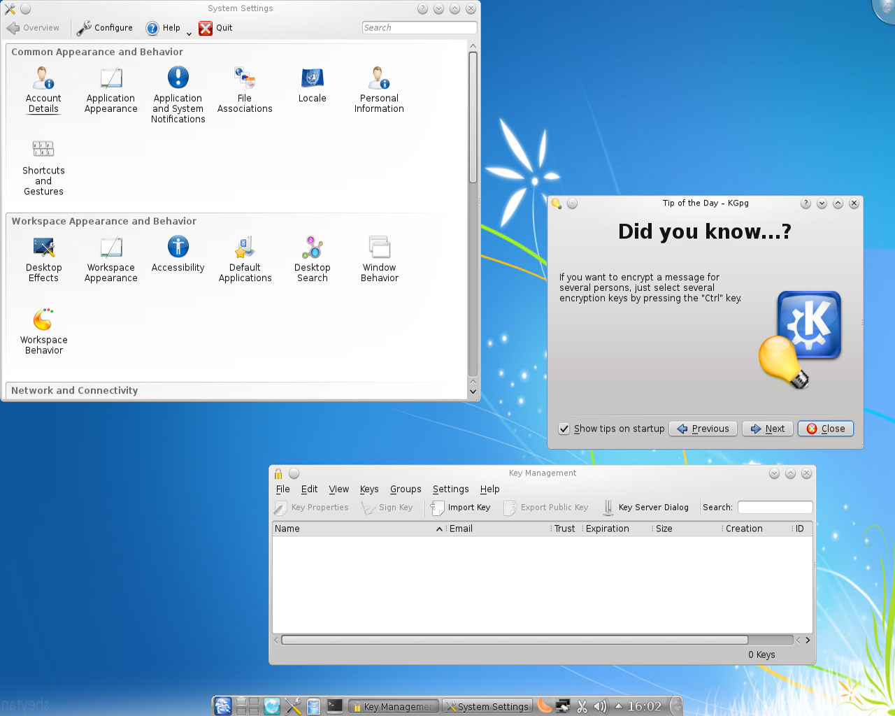 Salix desktop screenshot: 14.0.1 settings