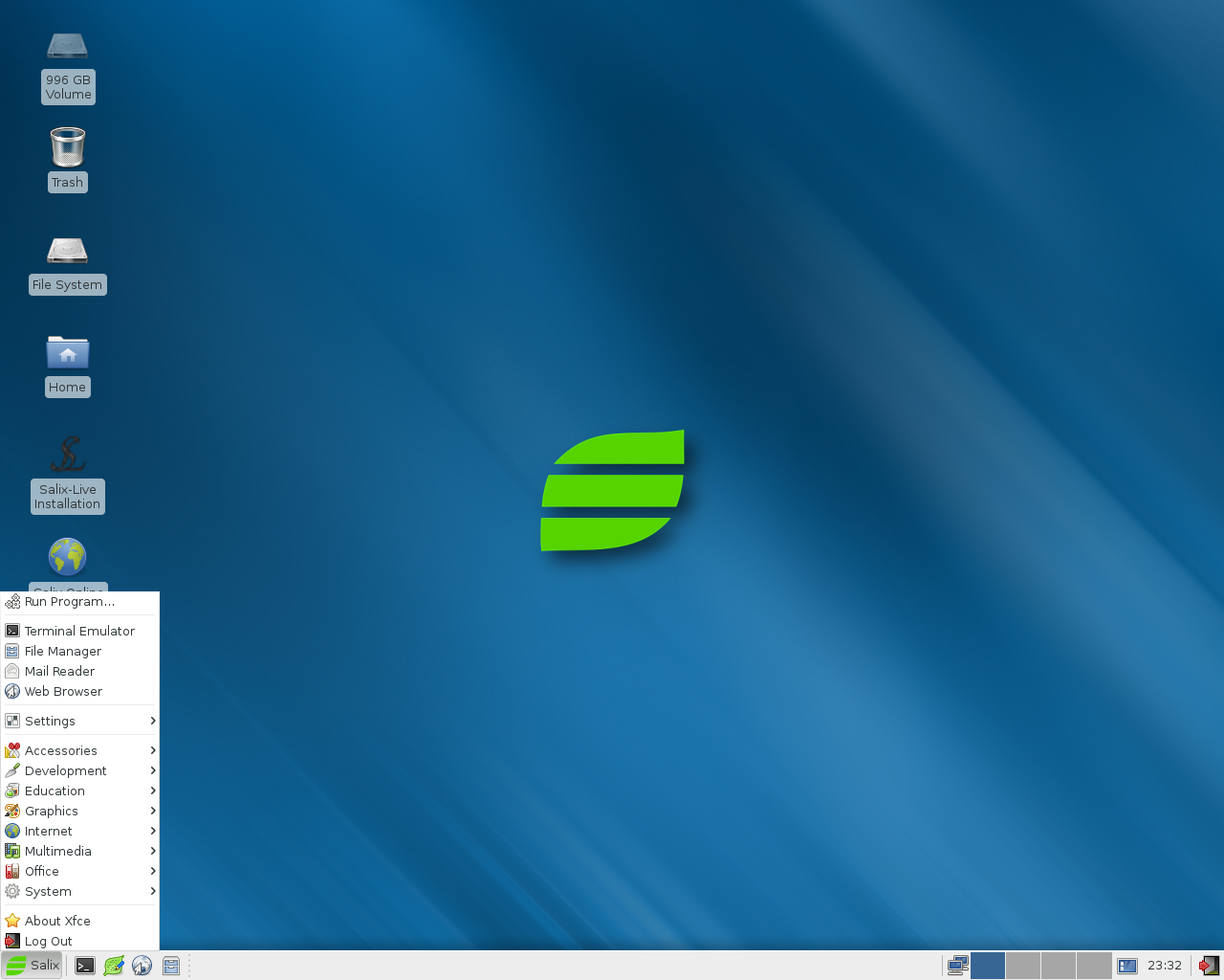 Salix desktop screenshot: 14.2.1