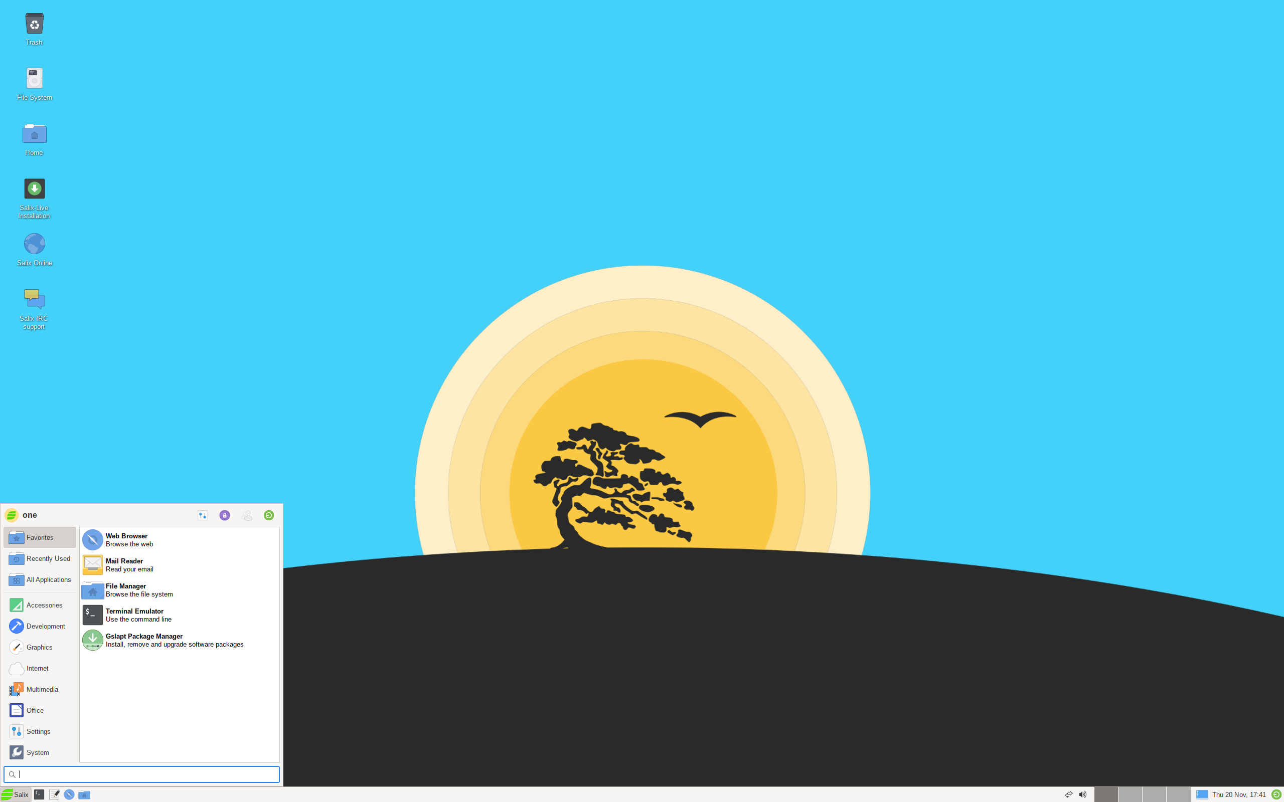Salix desktop screenshot: 15.0