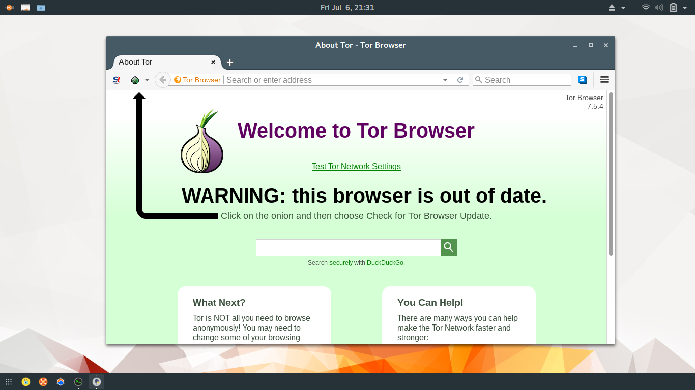 Secure-K desktop screenshot: 18.5 browser