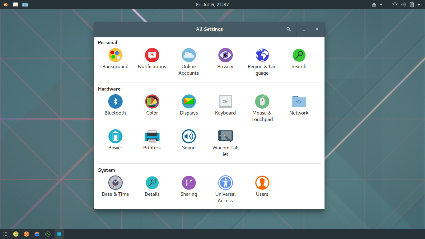Secure-K desktop screenshot: 18.5 settings