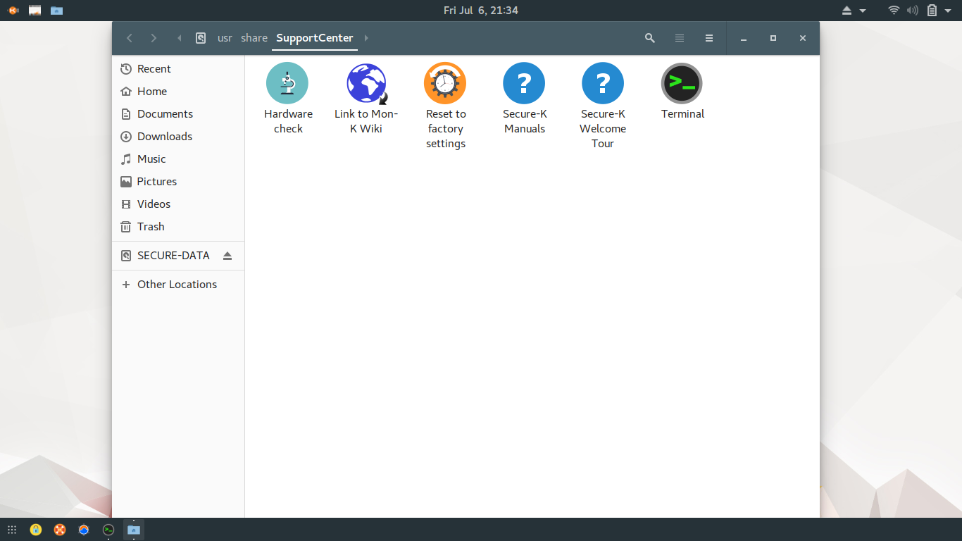 Secure-K desktop screenshot: 18.5 support