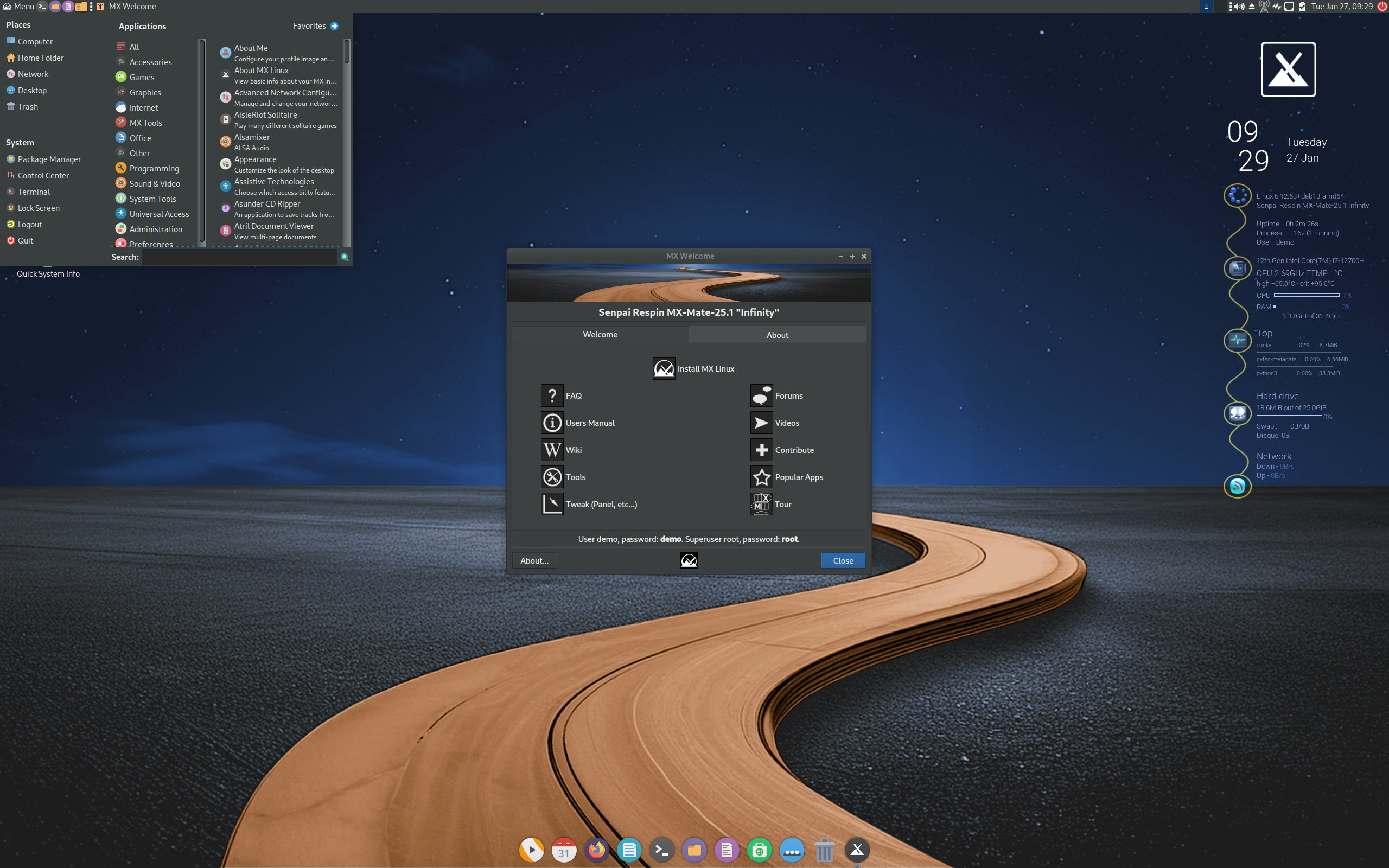 Senpai desktop screenshot: 20260120 mx mate