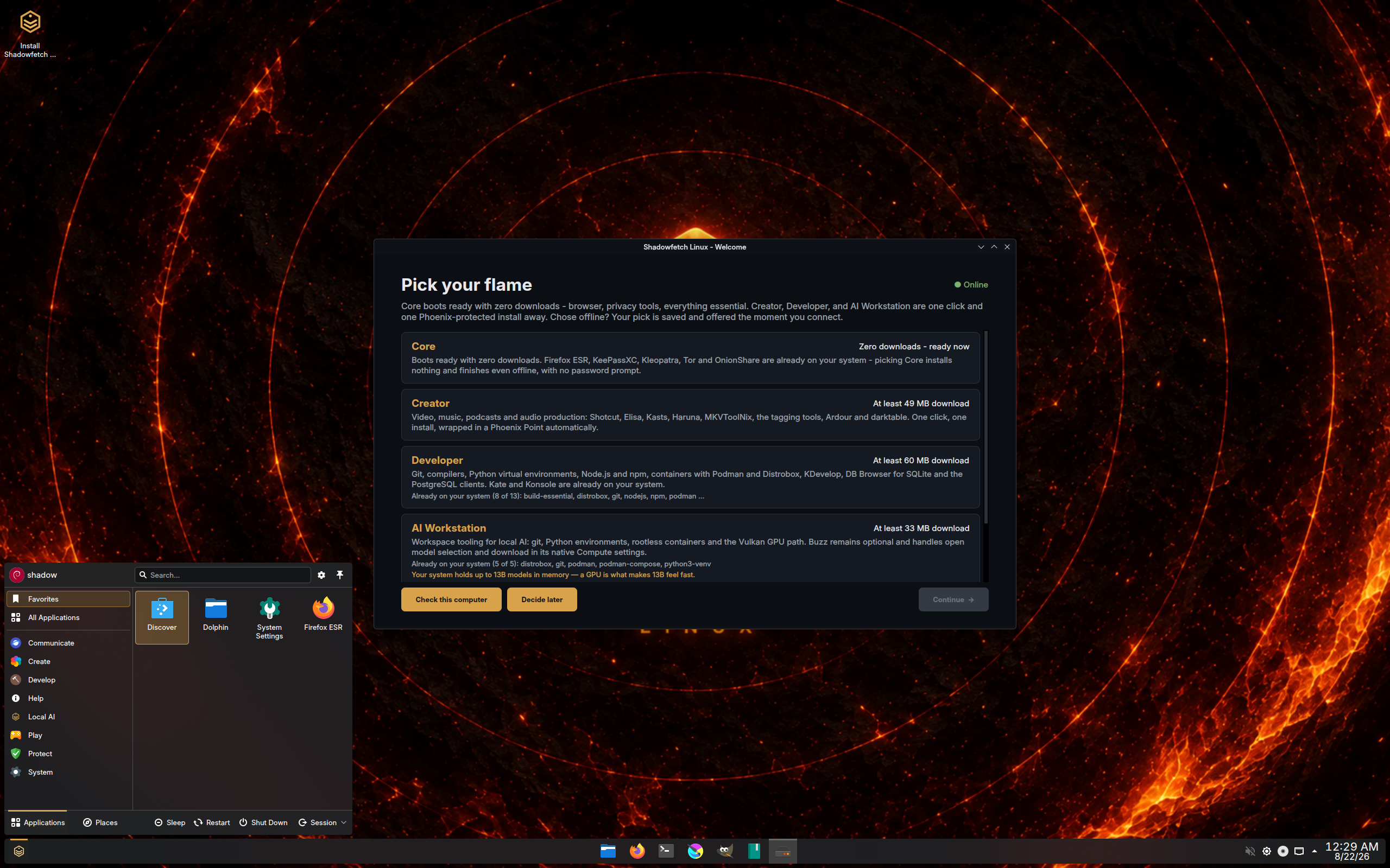 Shadowfetch desktop screenshot: 2.1.5 kde
