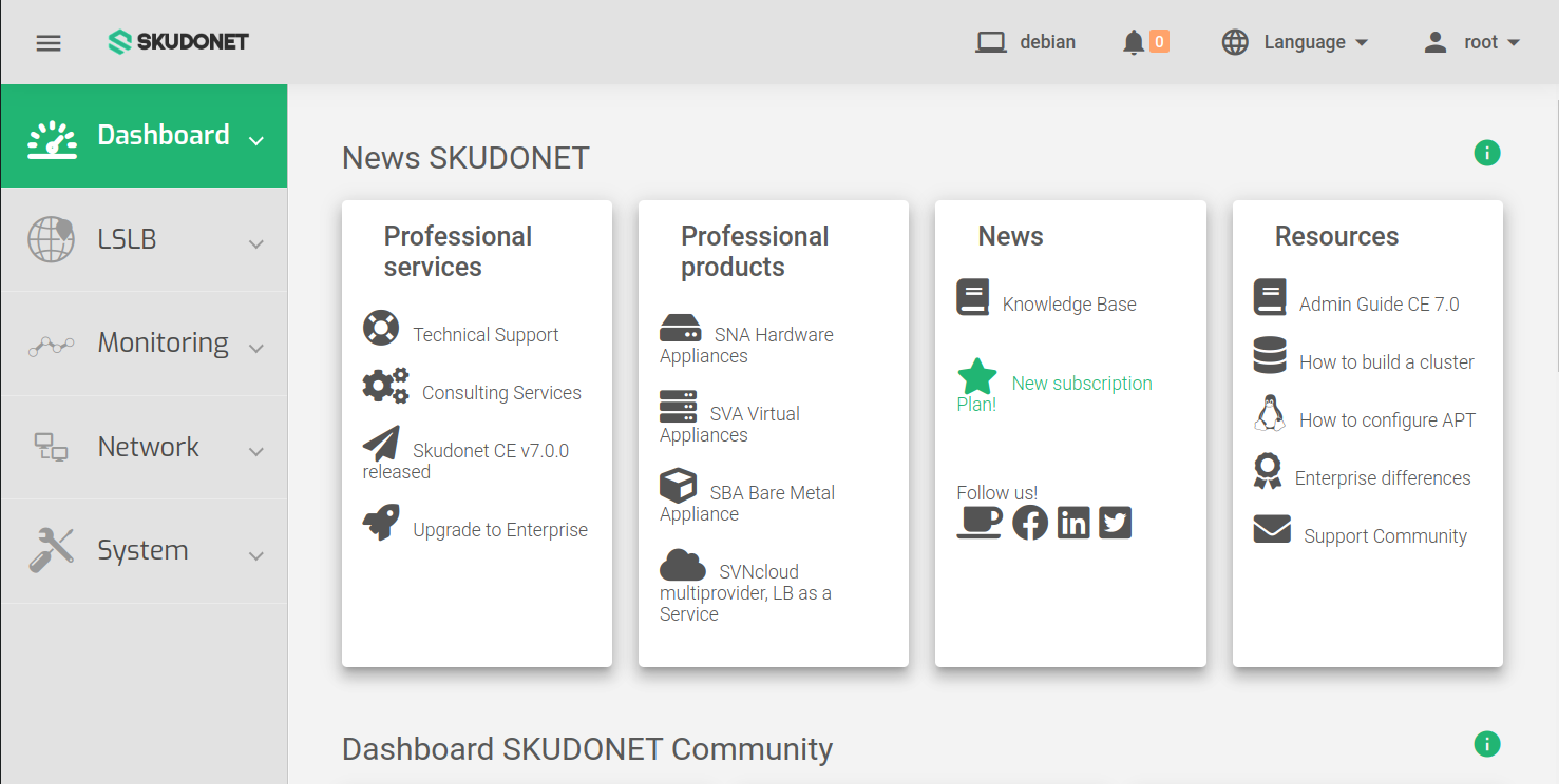 Skudonet desktop screenshot: 7.0.1