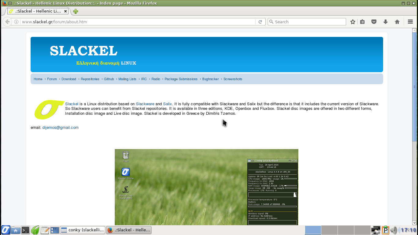 Slackel desktop screenshot: 7.0 firefox