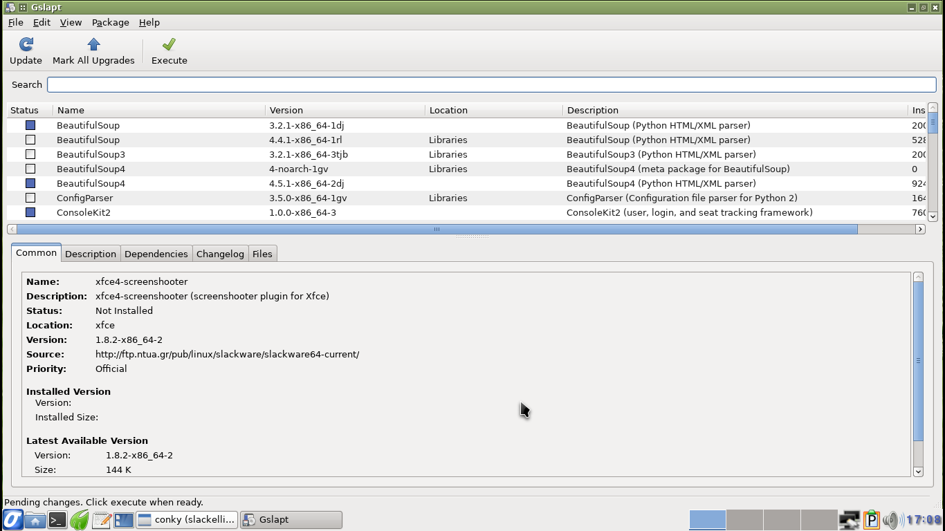 Slackel desktop screenshot: 7.0 gslapt
