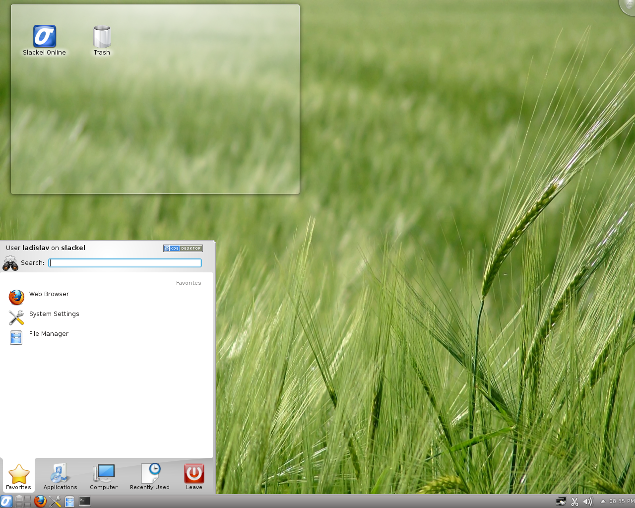 Slackel desktop screenshot: kde 4.8.5