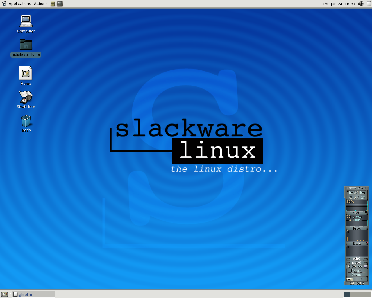 Slackware desktop screenshot: 10.0