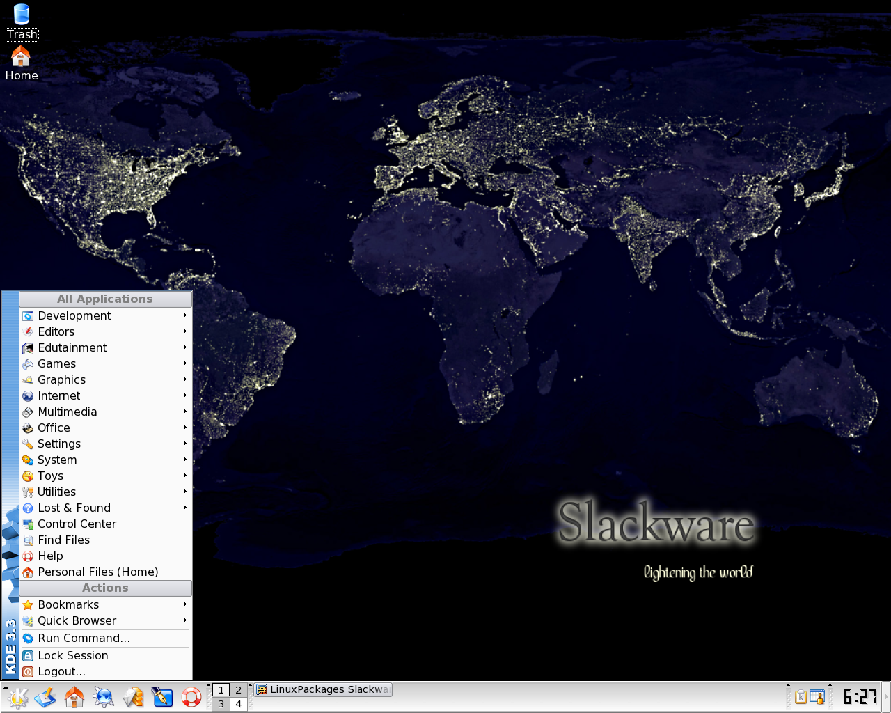 Slackware desktop screenshot: 10.1