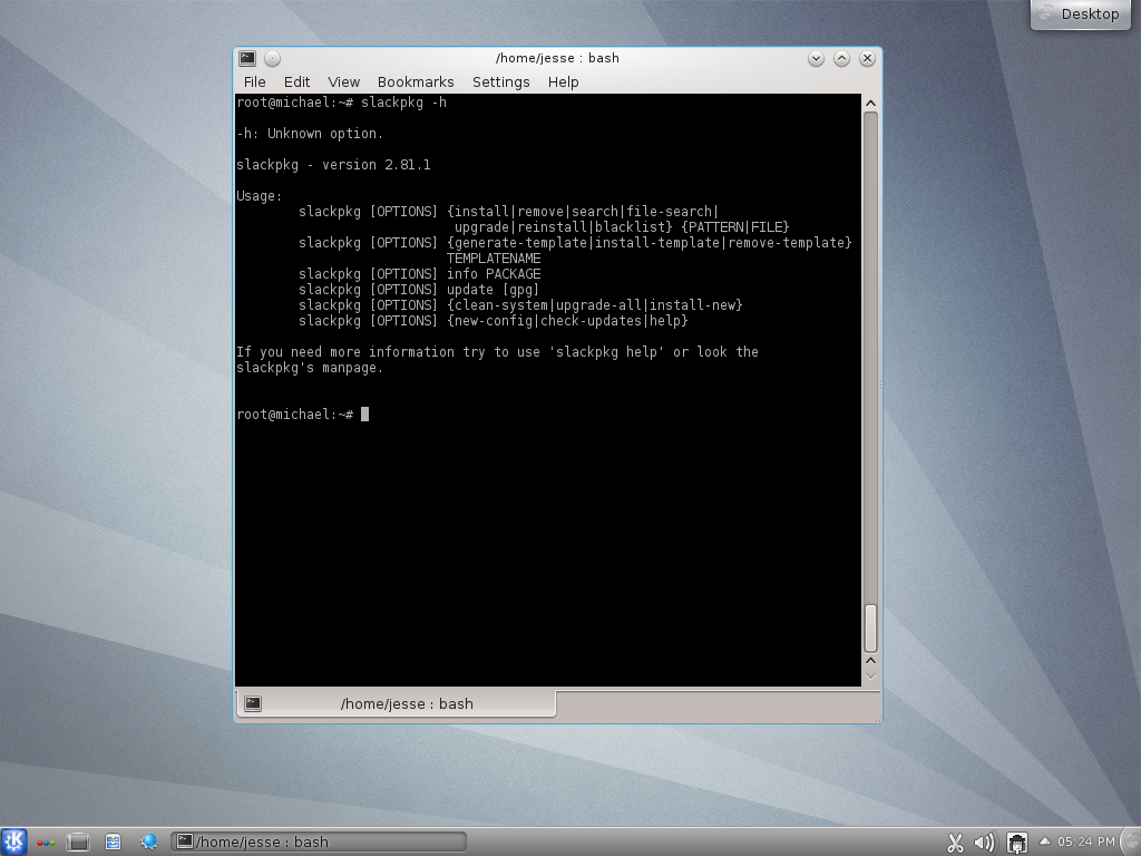 Slackware desktop screenshot: 14.0 packages